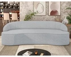 Sofá 3 Lugares para Sala de Estar Living 180cm Theo D06 Linho Cinza Cl