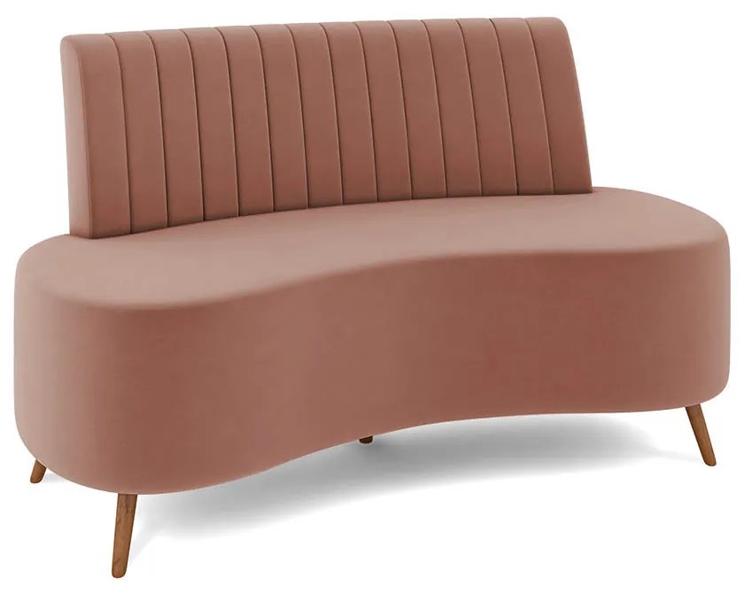 Sofá 2 Lugares Living 160cm Pé Palito Maraú Veludo K01 - D'Rossi - Rose
