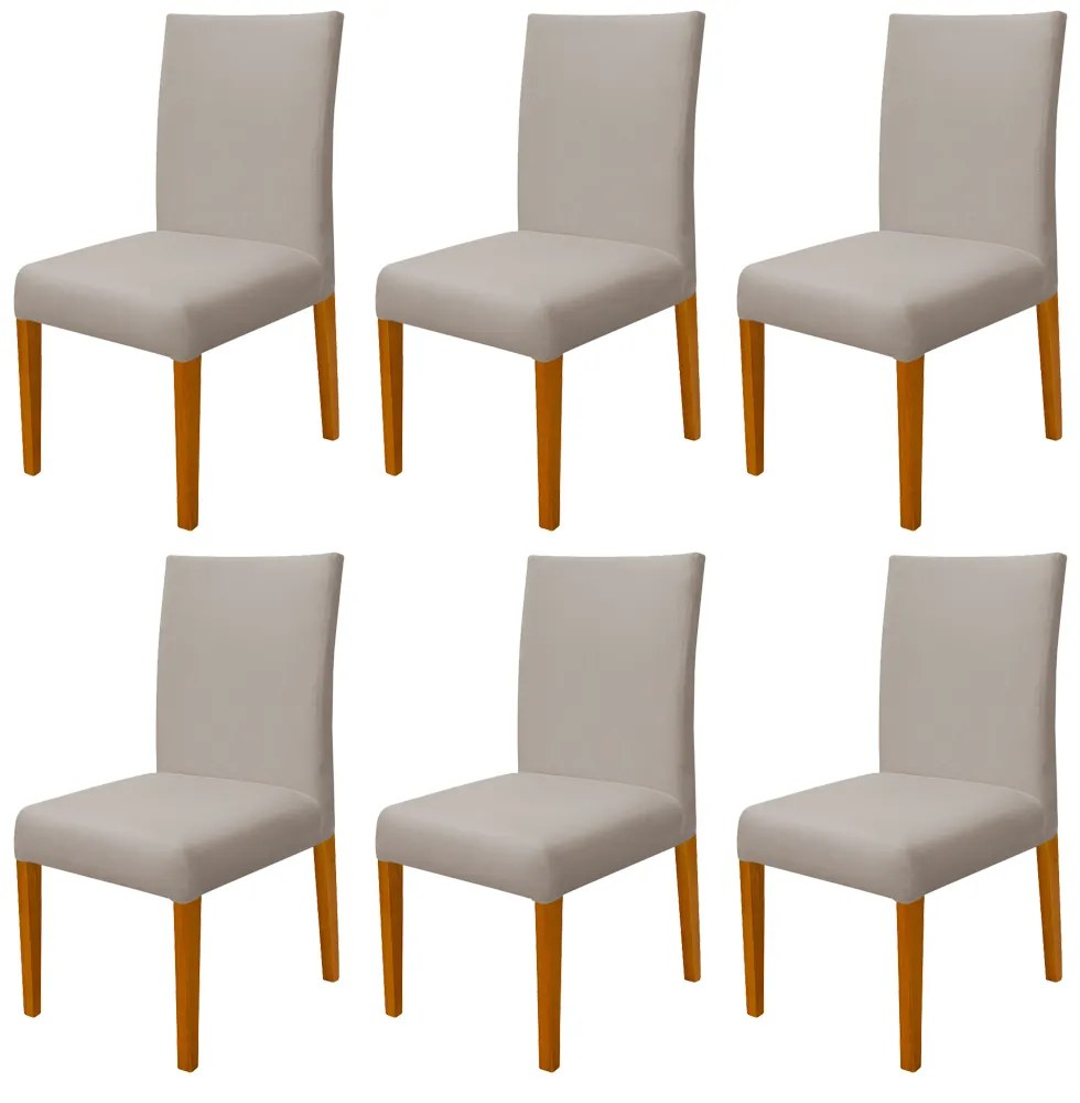 Kit 6 Cadeiras de Jantar Milan Veludo Nude