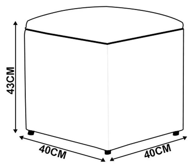 Puff Decorativo Quadrado para Sala Lígia Sintético E03 - D'Rossi - Pink