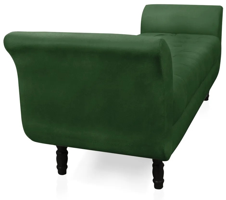 Recamier Olinda Suede 160 cm Pés Torneados Tabaco - D'Rossi - Verde