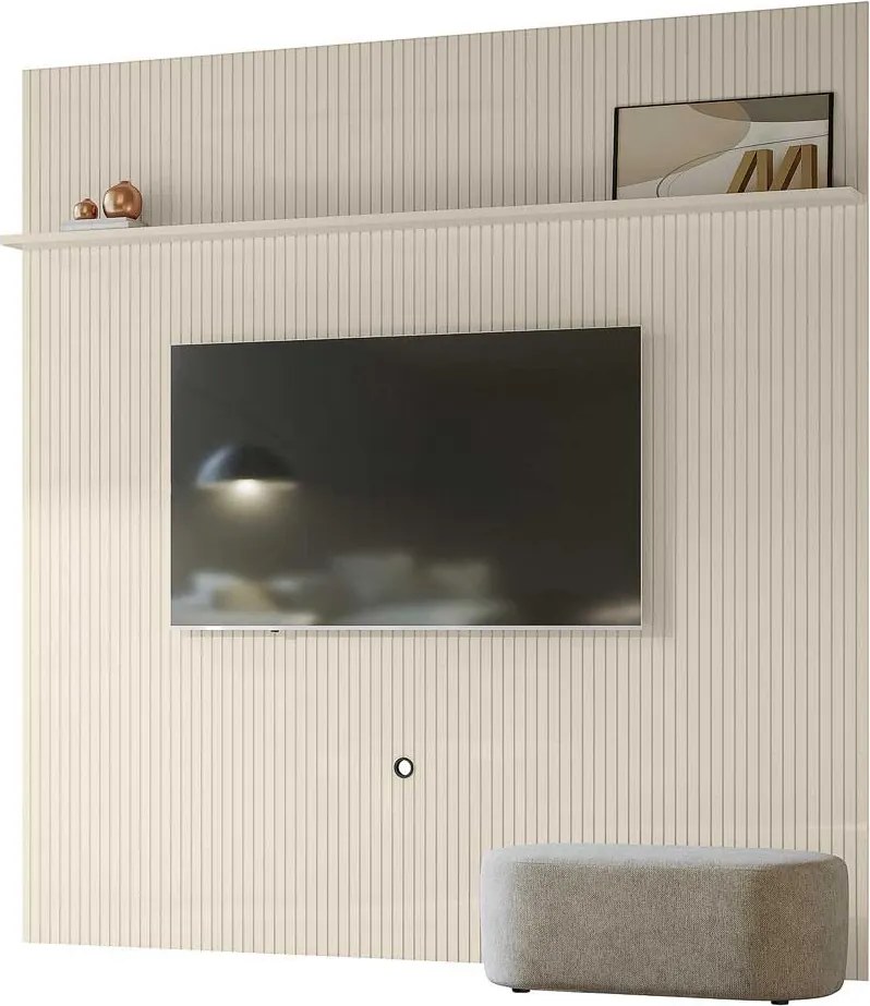 Painel Decorativo 245cm Hirta Frisado MDP até 75 OffWhite G97 - Gran Belo