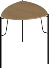 Mesa Lateral Baixa Para Sala Pés Metálicos Blen Louro/Preto I06 - Mpoz