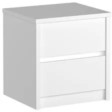 Mesa de Cabeceira Espelhada 2 Gavetas Blank F04 Branco - Mpozenato