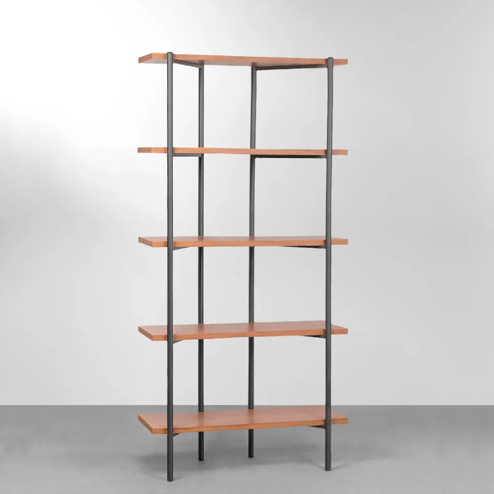 Estante Iron Grafite e Louro Freijó - 75cm x 180cm