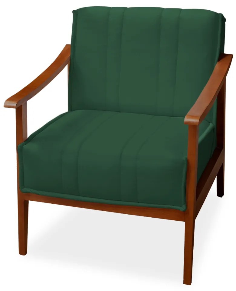 Poltrona Decorativa Vincenzza Veludo Verde Bandeira