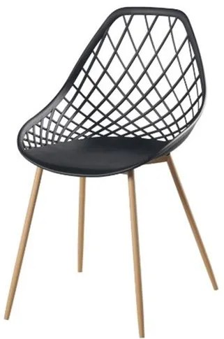 Cadeira Frank Preta Pes Bege - 50067 Sun House