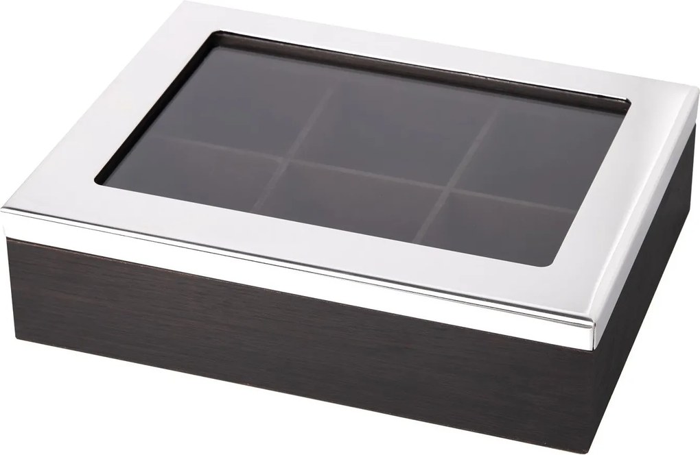 Caixa de chá c/tampa - Prata  Prata