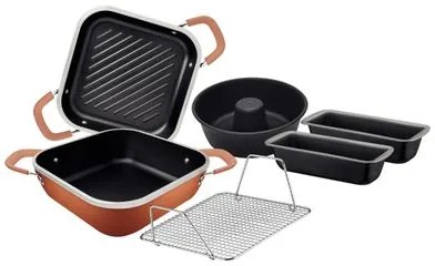 Kit Tramontina Lyon Alumínio Forjado Starflon Dourado 6 Peças