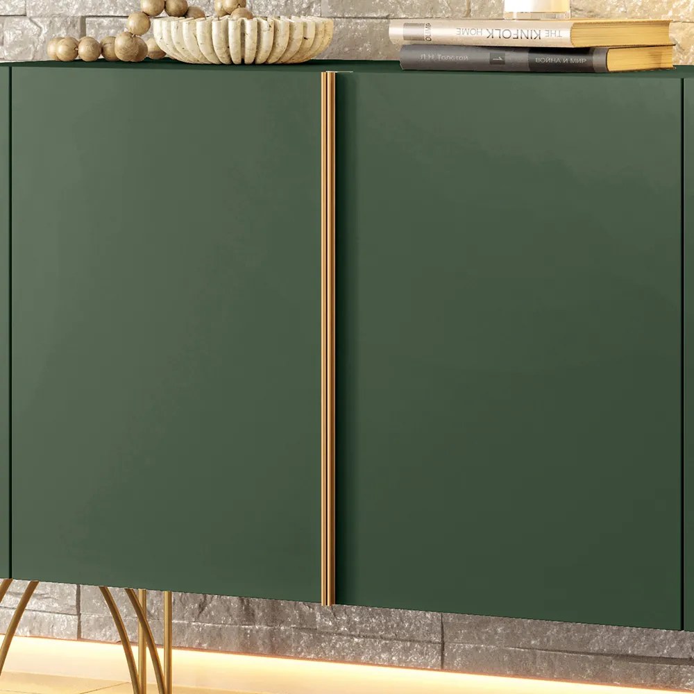 Balcão Aparador Buffet Pé Metal Lossy H01 - D'Rossi - Verde Pistache