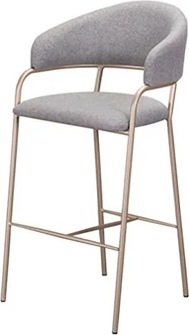 Banqueta Alina Alta Trama Gray Base Champagne - 77186 Sun House