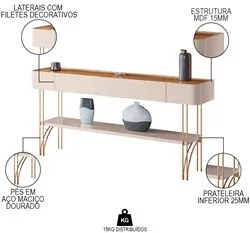Conjunto Sala de Estar com Cristaleira Agnes H01 Off White/Cinamomo -