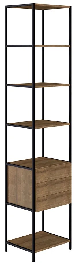 Estante Multiuso Steel Quadra com 03 Gavetas Estilo Industrial Vermont e Preto - D'Rossi