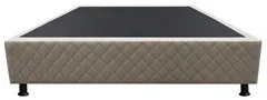Base Box para Cama Casal 138x188cm Liz S05 Suede Bordado Bege - Mpozen