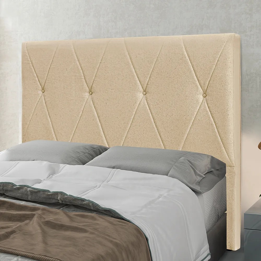 Cabeceira Cama Box King 195 cm Aquilla Linho S04 - D'Rossi - Dourado