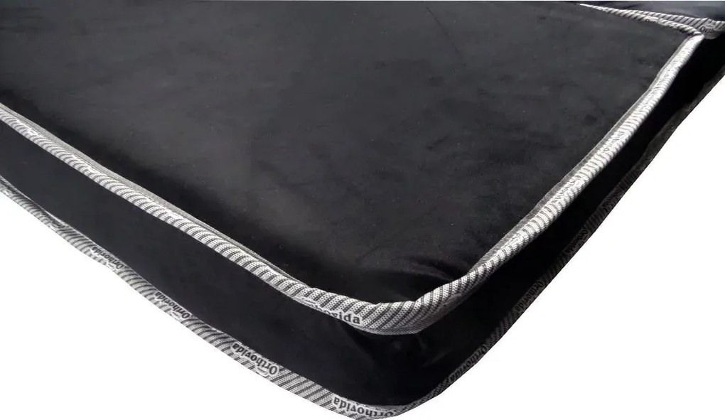 Puff Multifuncional Banco Colch�O Casal D45 188X128Cm Suede (Preto)
