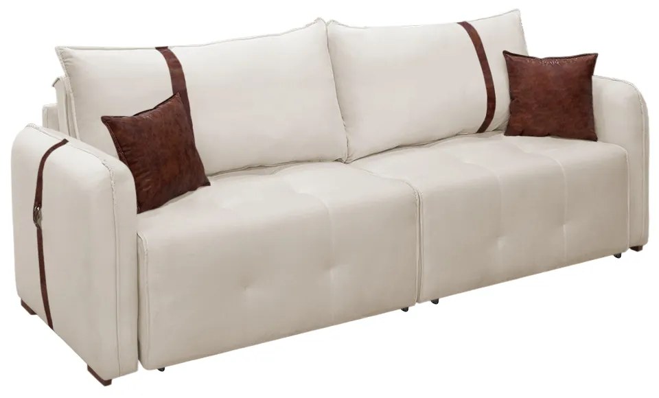 Sofá-Cama 2,30 m Retrátil e Reclinável 2 Lugares Elegance - Veludo Bege