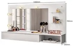 Penteadeira Camarim Suspenso com Espelho 135cm Lumiere M20 Branco - Mp