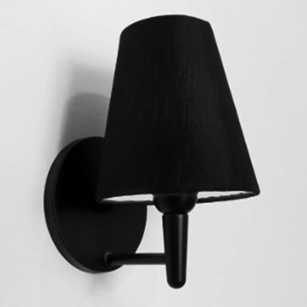 Arandela Cone Md-2004 Base Preto Cúpula em Tecido 14/14x07cm Preto - Bivolt