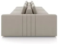 Sofá Ilha e Puff Sala Living 365cm Siesta Z32 Veludo Bege  - Mpozenato