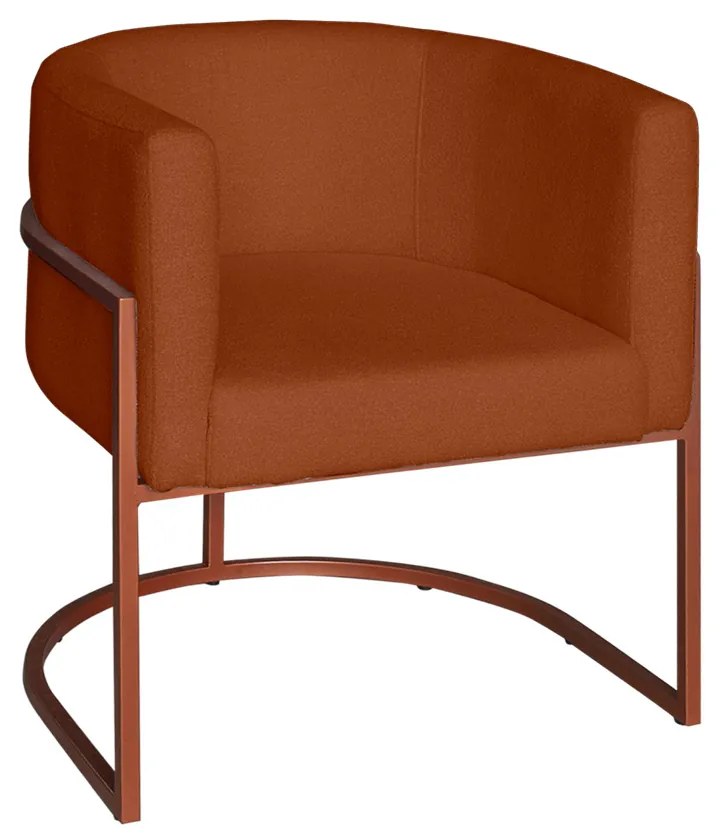 Poltrona Base Industrial Bronze Kit 2 Lety Veludo - Terracota