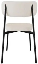 Cadeira de Jantar Estofada Fixa Ella M25 Linho Palha/Preto - Mpozenato