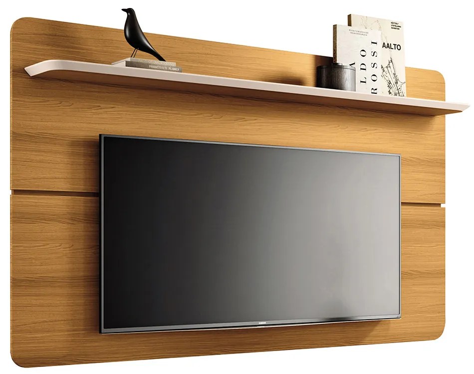 Painel para TV Suspenso 70 Pol 180cm Celine H01 - D'Rossi - Cinamomo e Off White