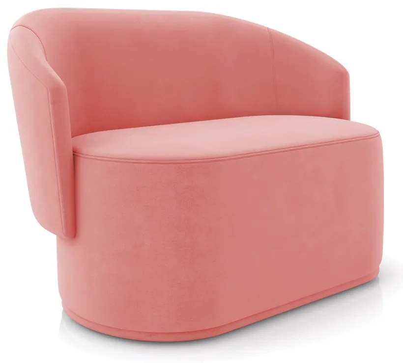 Sofá 2 Lugares Namoradeira Orgânica para Sala Malu Suede M11 - D'Rossi - Rose
