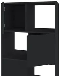 Mesa Escrivaninha em L Eron e Estante Livreiro Maly A06 Ipê/Preto - Mp
