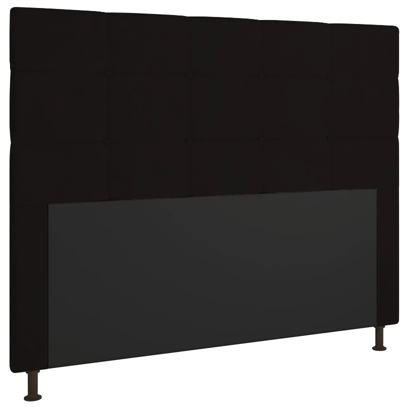 Cabeceira Casal Cama Box 140cm para Quarto Stambul Suede M11 - D'Rossi - Preto