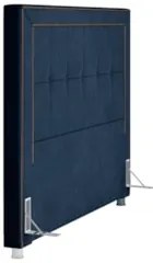 Cabeceira Cama Box Casal 140cm Paolla Z37 Veludo Azul Marinho - Mpozen