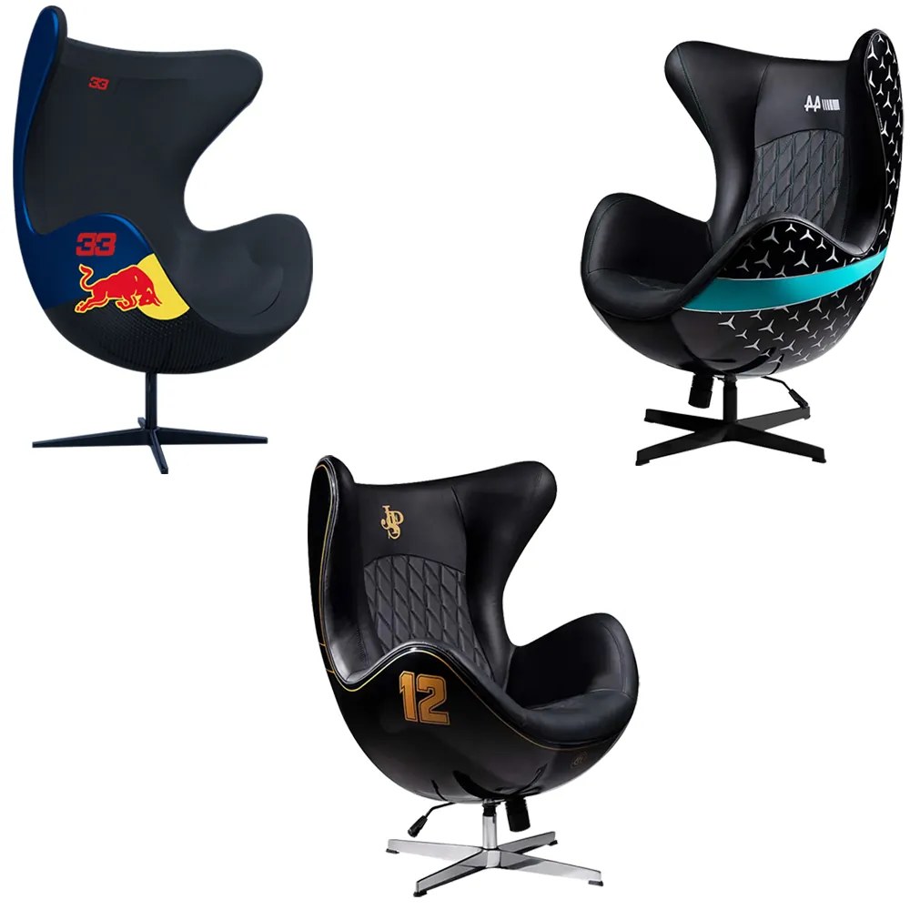 Conjunto 3 Poltronas Decorativas Egg Chair Hamilton Nº44/Lotus 12/RB Nº 33 G53 - Gran Belo