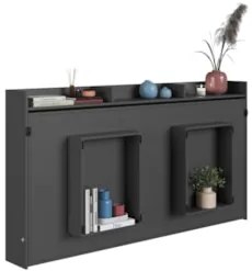 Cama Solteiro Infantil Articulação Horizontal Isis Grafite A05 - Mpoze