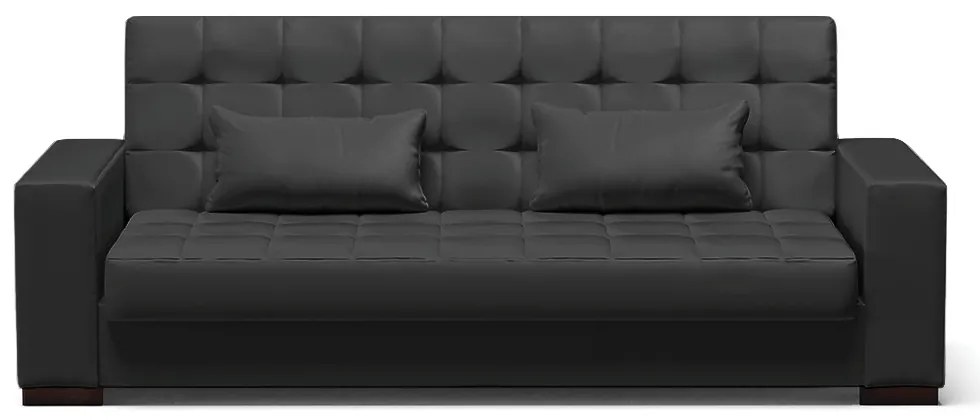 Sofá Cama Casal 3 Lugares 210cm Lisboa Corino Preto  D03 - D'Rossi