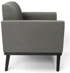 Sofá Namoradeira e 1 Poltrona Base Madeira Preto Maressa Suede Grafite