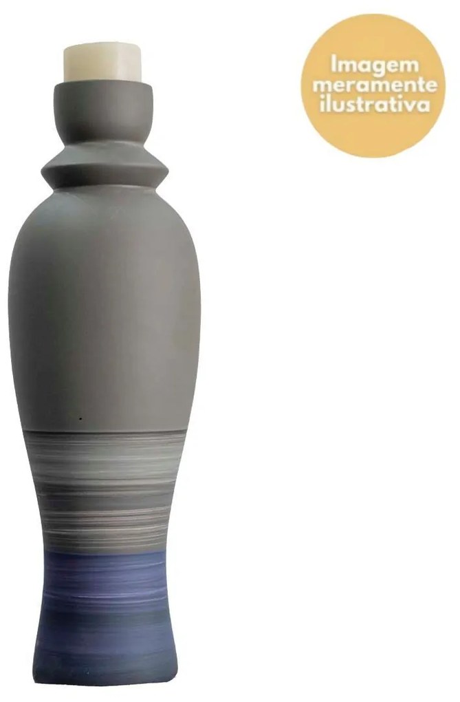 Castiçal em Cerâmica G - Bamboo Fosco