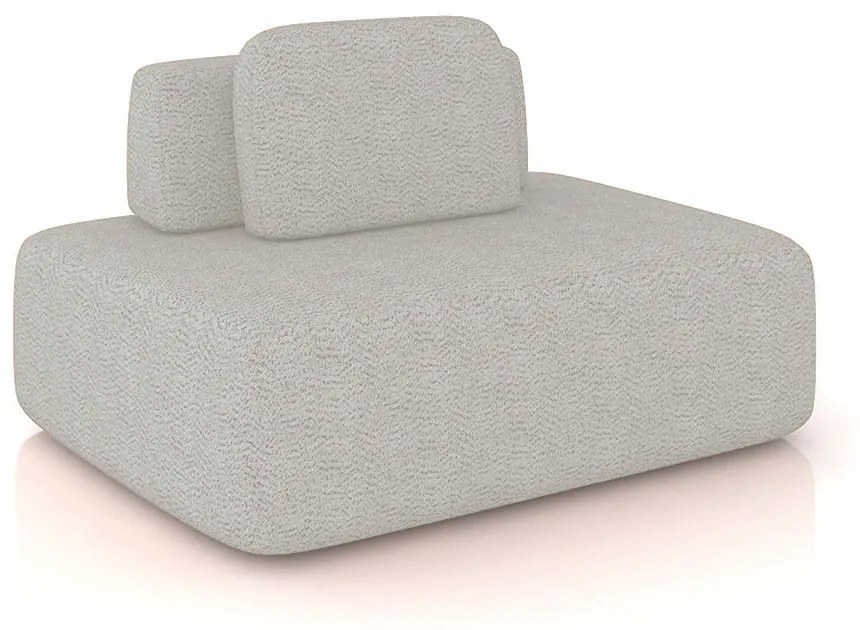 Sofá Módulo Central 140cm Orgânico Sala Berlim Bouclê K01 - D'Rossi - Cinza claro