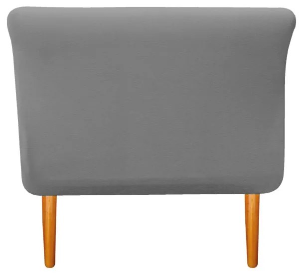 Recamier Estofado Ari 100 cm Solteiro Corano Cinza - ADJ Decor