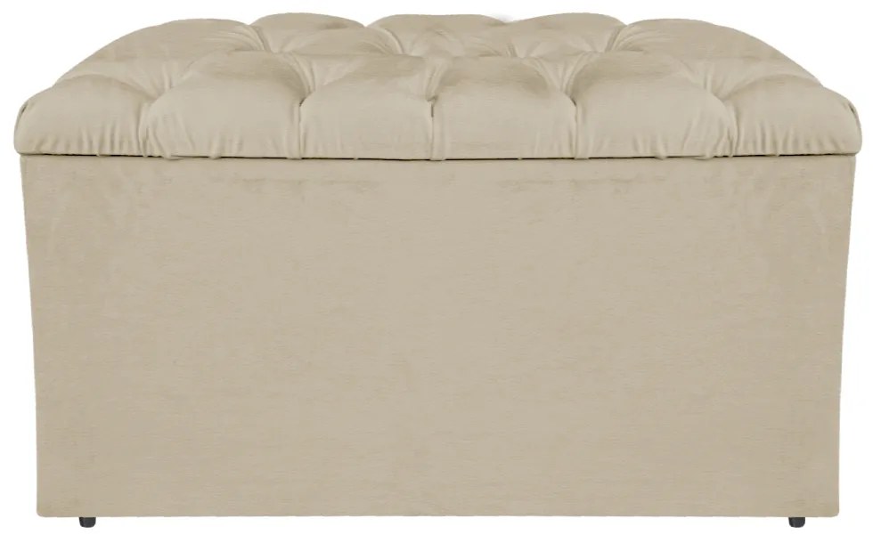 Calçadeira Estofada Liverpool 90 cm Solteiro Corano Bege - ADJ Decor
