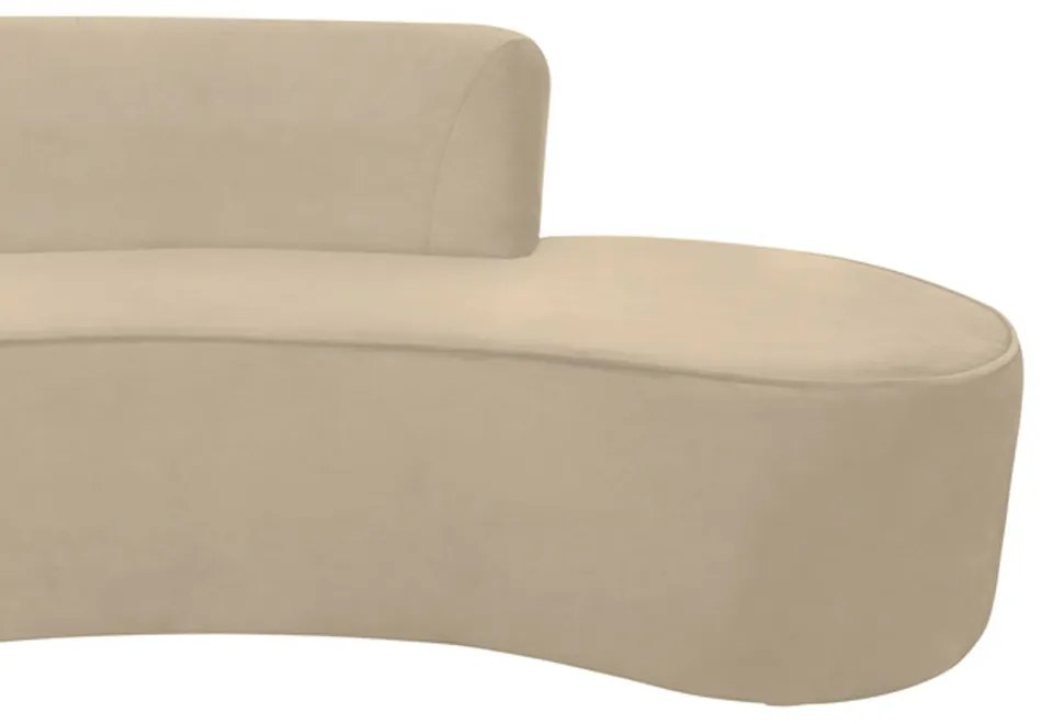 Sofá 3 Lugares Eros D07 Curvo 210cm Braço Esquedo Veludo Creme - D'Rossi