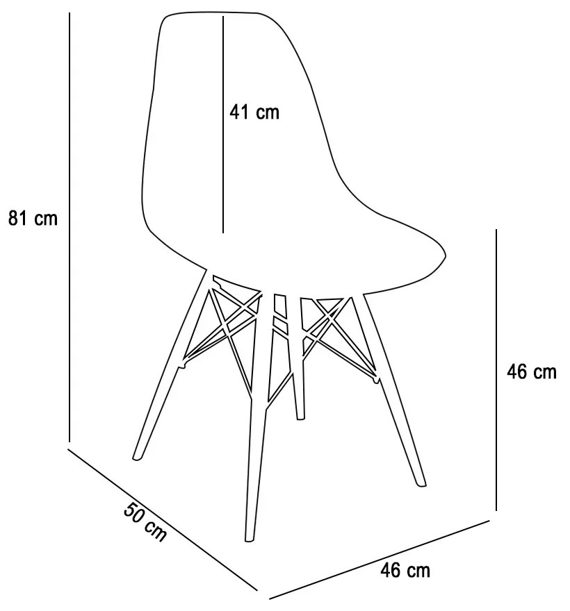 Cadeira para Sala de Jantar Kit2 Eiffel Eames Preto Base Madeira R02 - D'Rossi