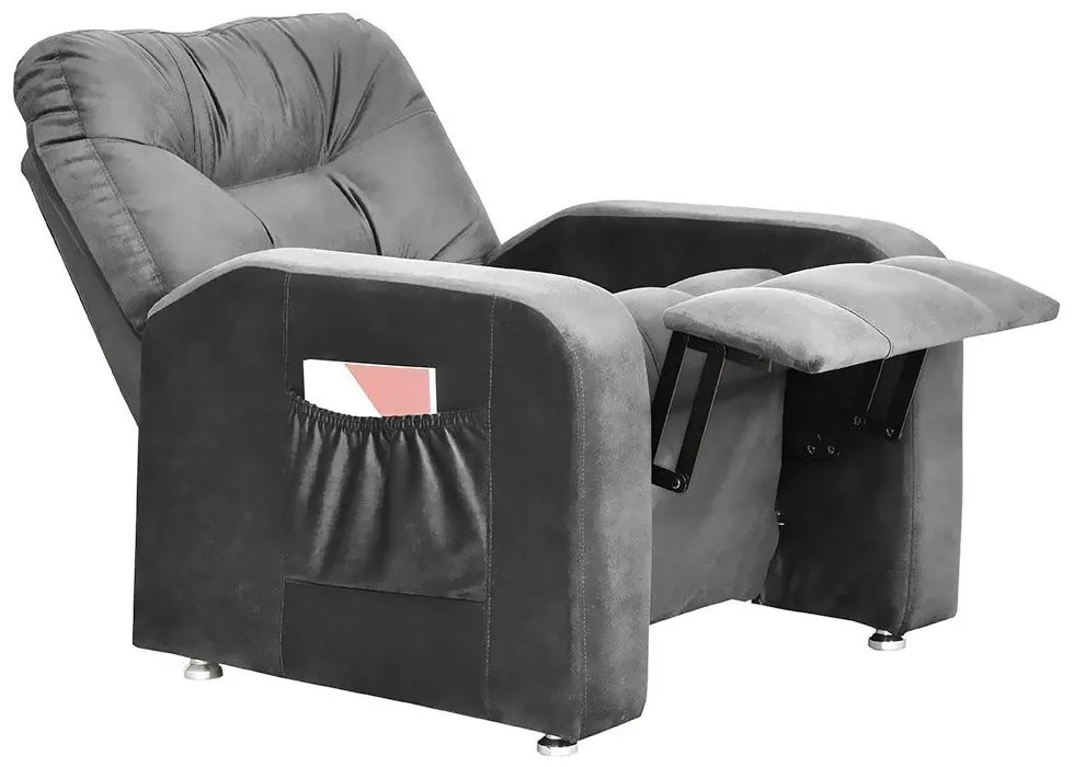 Poltrona do Papai Azera Mx7 Reclinável Suede Cinza - Matrix - Cinza