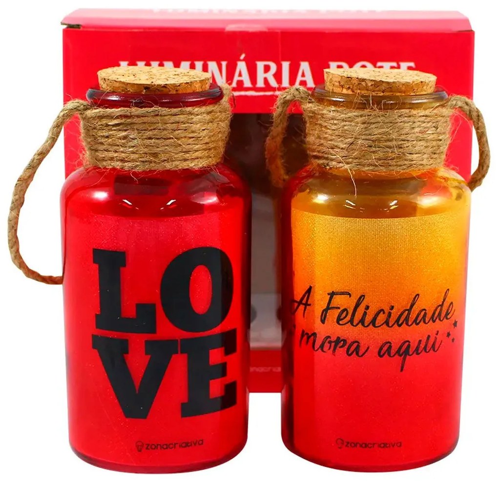 Kit Luminária de Mesa 2 unidades Felicidade Love