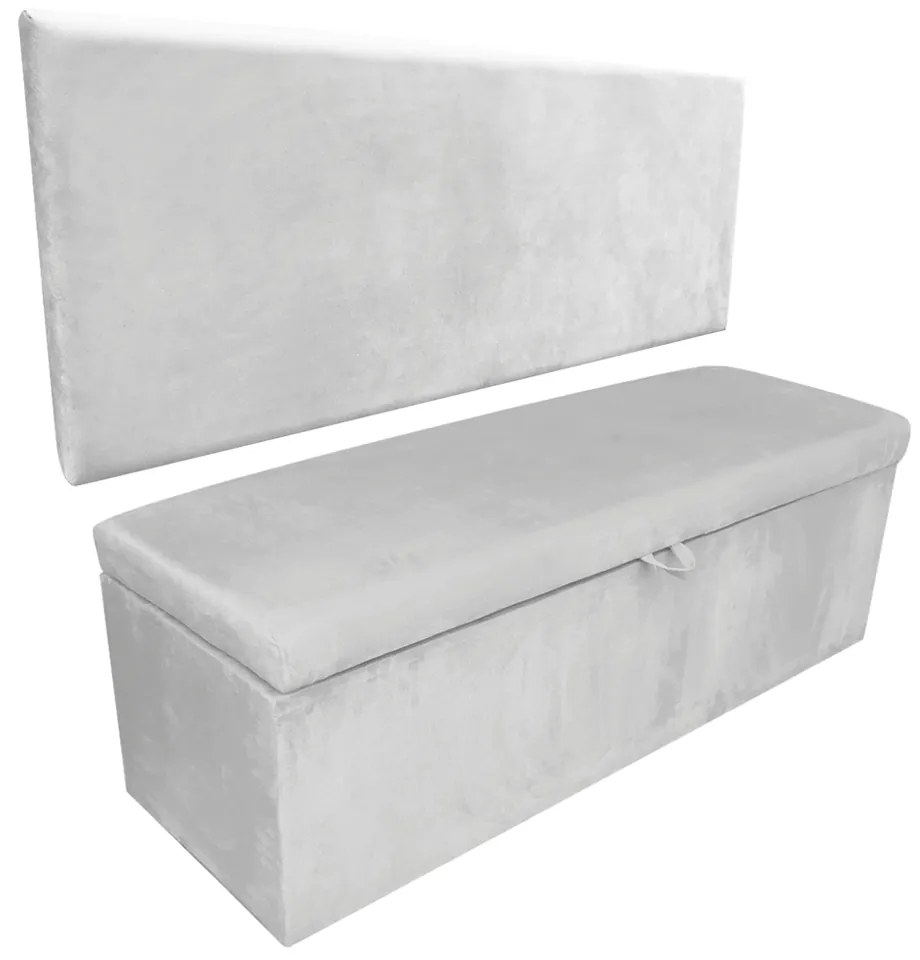 Kit Calçadeira e Painel Clean 90 cm Suede D'Rossi - Cinza