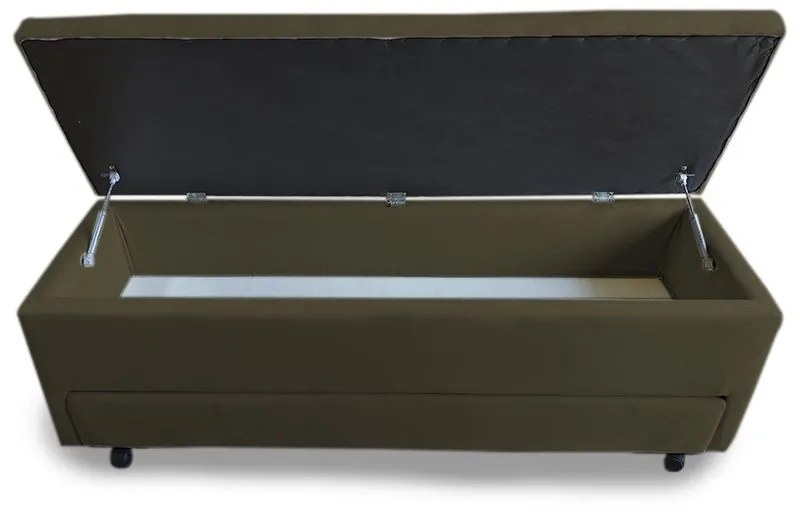 Calçadeira Baú com Sapateira King 193cm Paris Suede Marrom - Sheep Estofados - Marrom