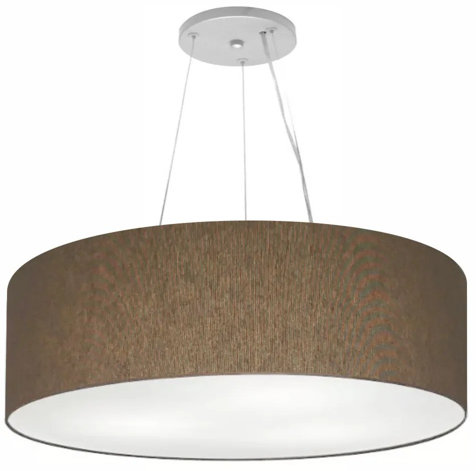 Lustre Pendente Cilíndrico Md-4381 Cúpula em Tecido 100x30cm Caqui - Bivolt