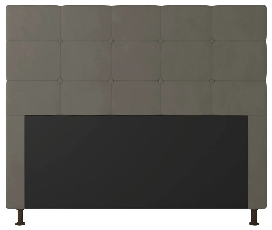 Cabeceira Casal Cama Box 140cm para Quarto Stambul Suede M11 - D'Rossi - Grafite