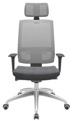 Cadeira Office Brizza Tela Cinza Com Encosto Assento Concept Granito Autocompensador 126cm - 63200 Sun House