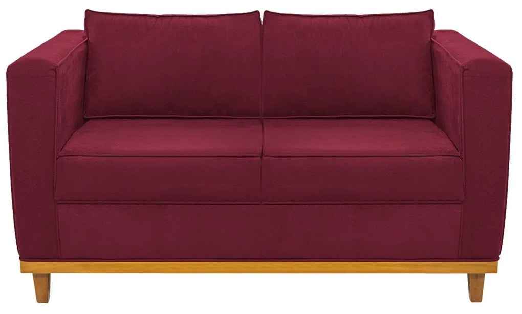 Sofá 2 Lugares Europa Suede Bordô ADJ Decor