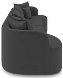 Sofá 3 Lugares 230cm Orgânico Quito Z08 Veludo Cinza Escuro - Mpozenat